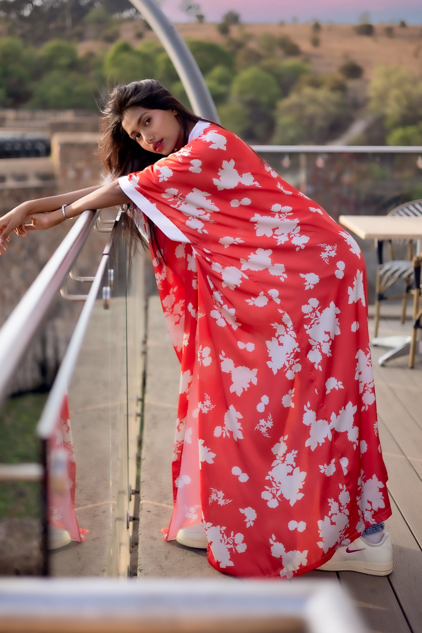 Red Satin Kimono Maxi